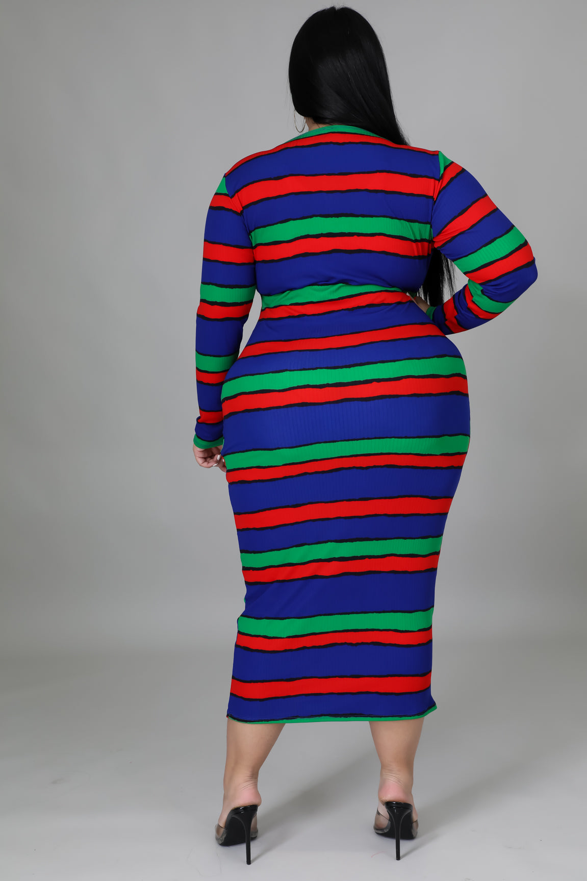 Plus Size Multicolor Striped Dress