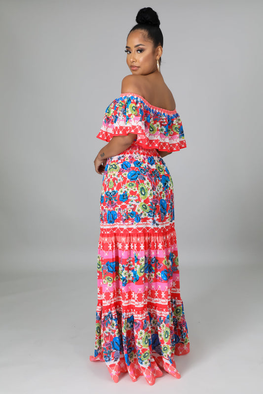 Fiesta Off Shoulder Maxi Dress