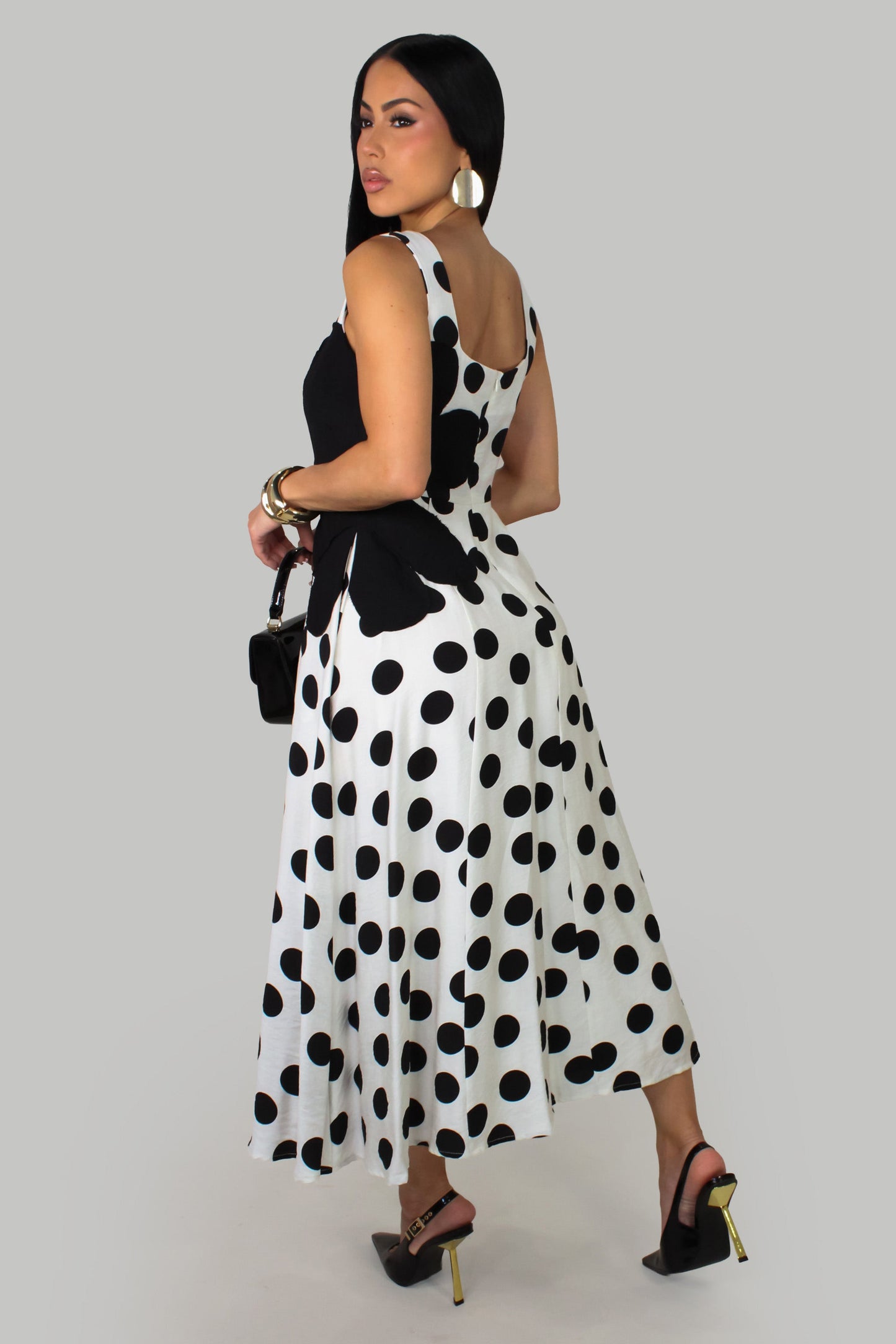 Polka Dot A-Line Pocketed Dress
