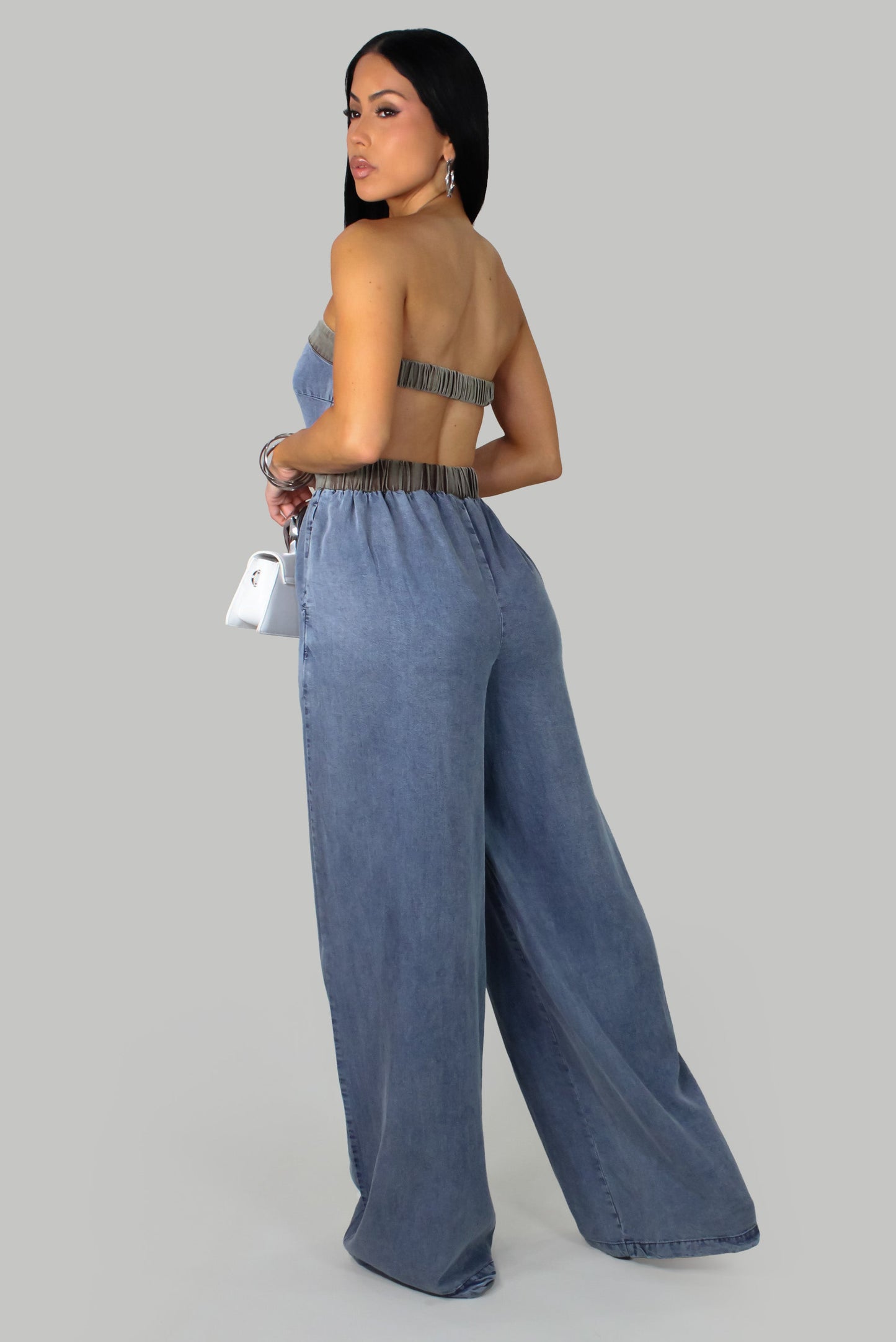 On My Terms Jumpsuit- Blue