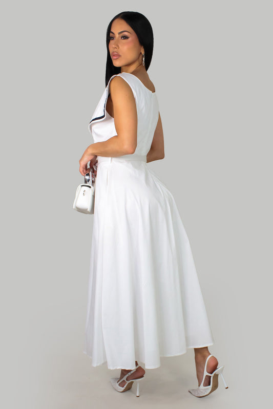 Classic Voyage Pocketed Dress- White