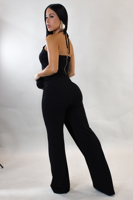 Act Up Pants & Halter Top Set- Black