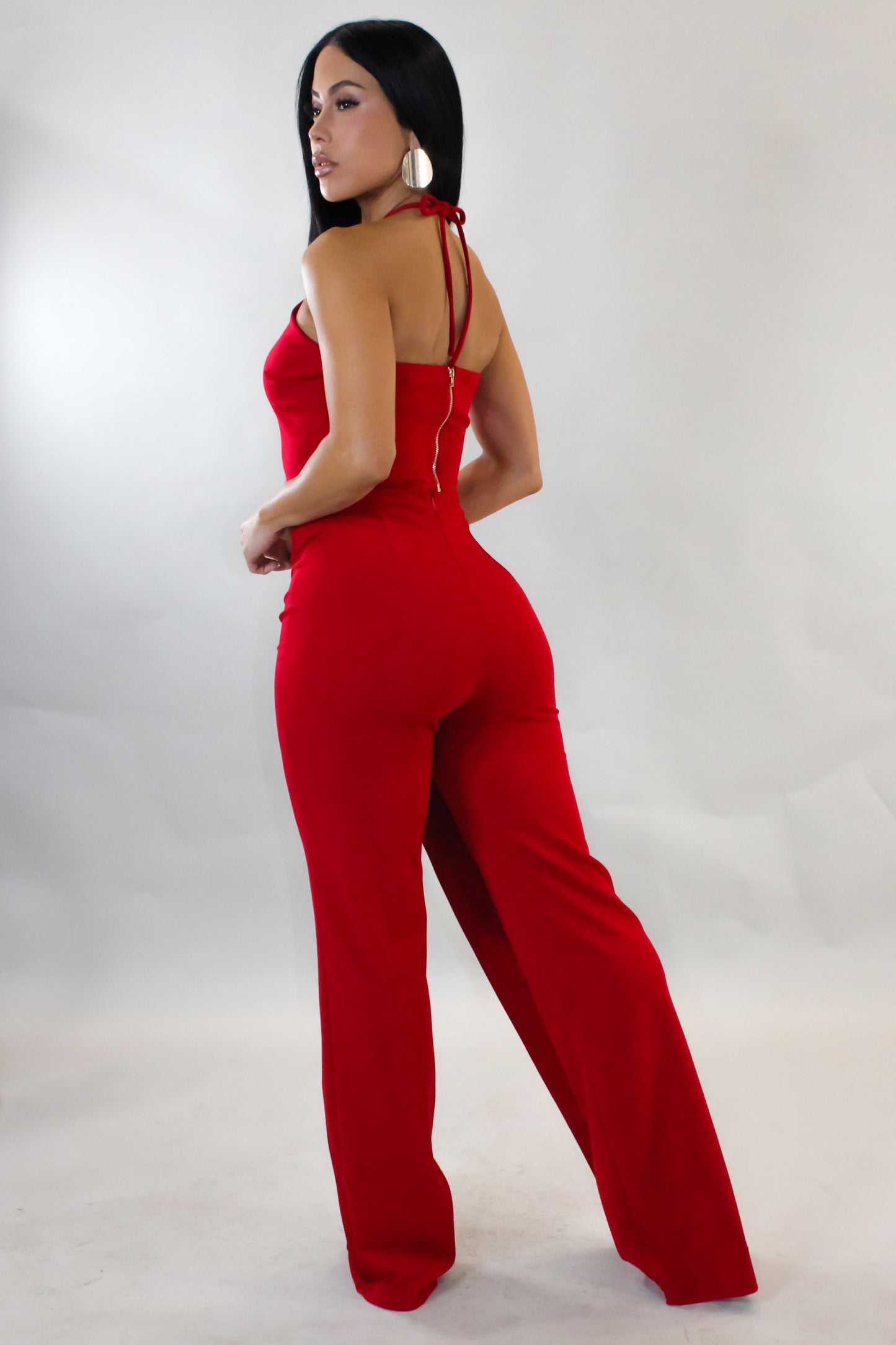 Act Up Pants & Halter Top Set- Red