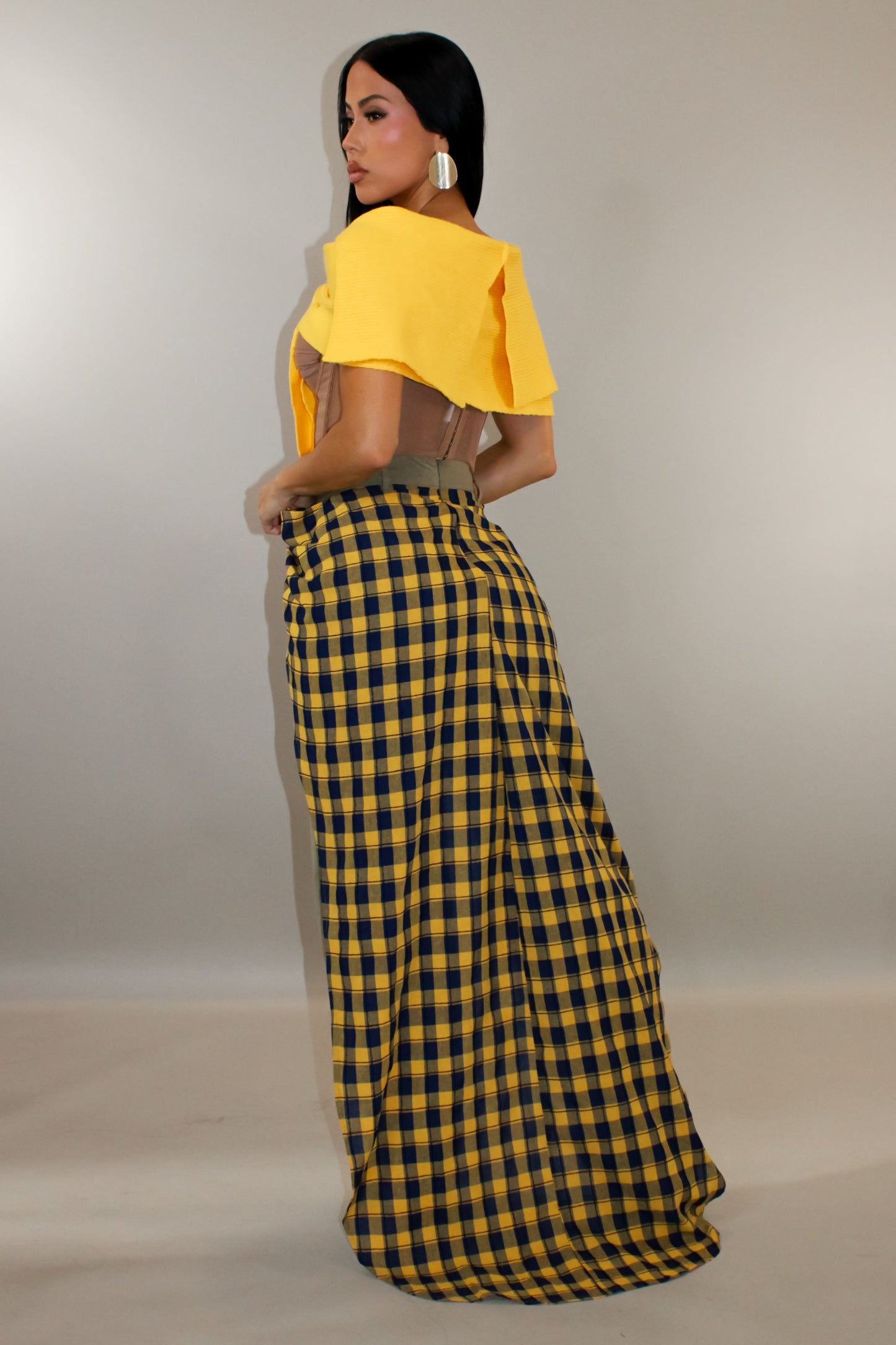 Essential Plaid & Plain Mixed Pants