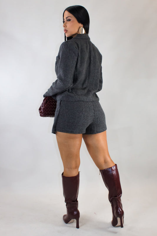 Stop to Stare Skort Set- Grey