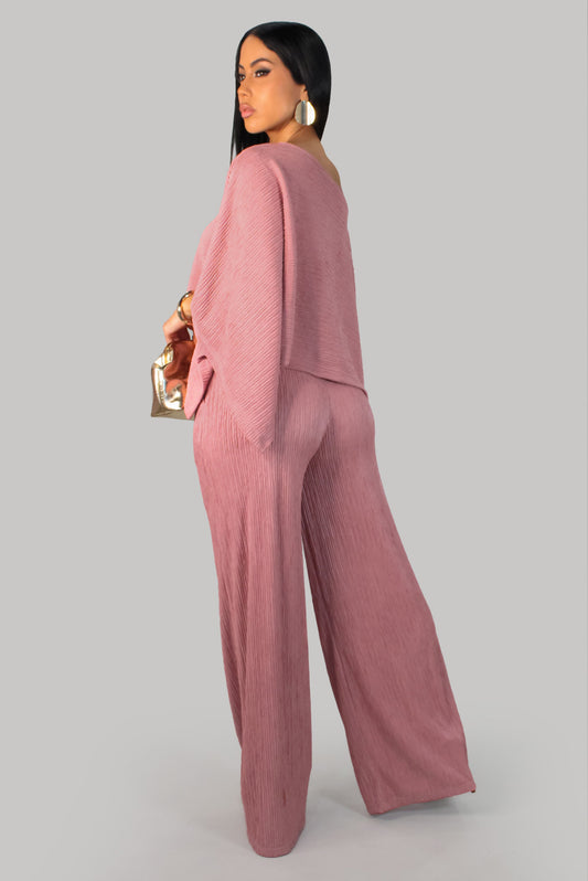 Comfy Lounge Pants Set- Mauve
