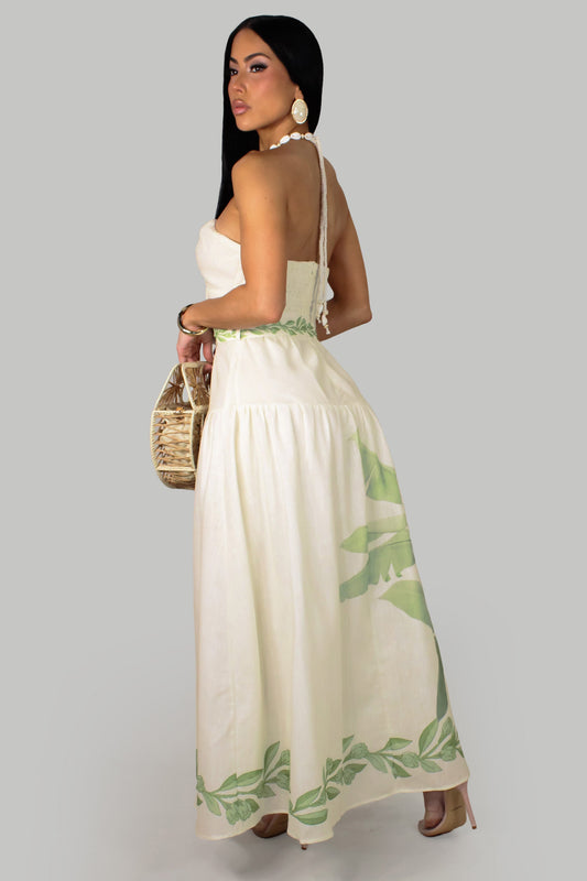 Island of Grace Halter Vacation Maxi Dress