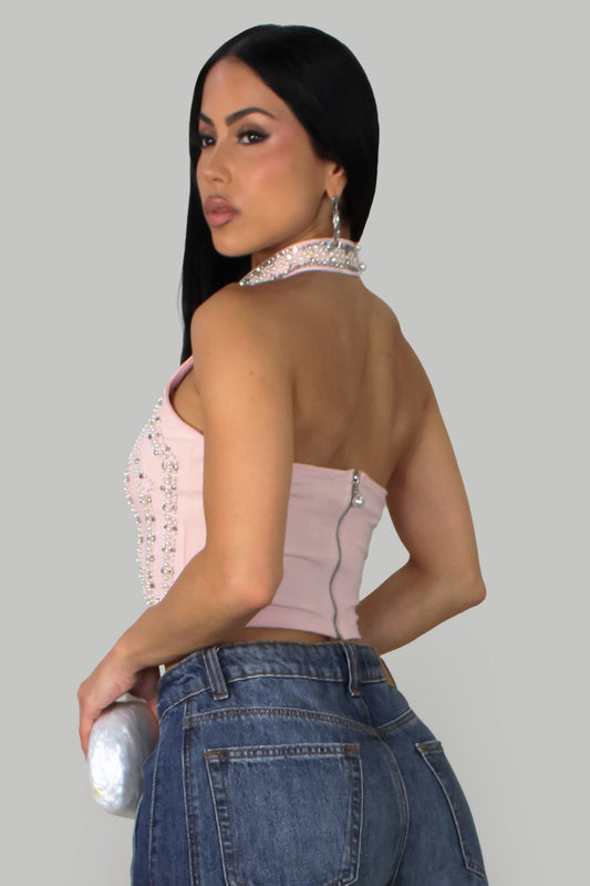 Crystal Dreams Top- Pink