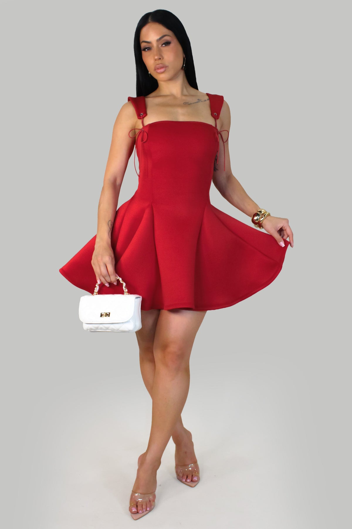 Pixie Red Flare Mini Dress