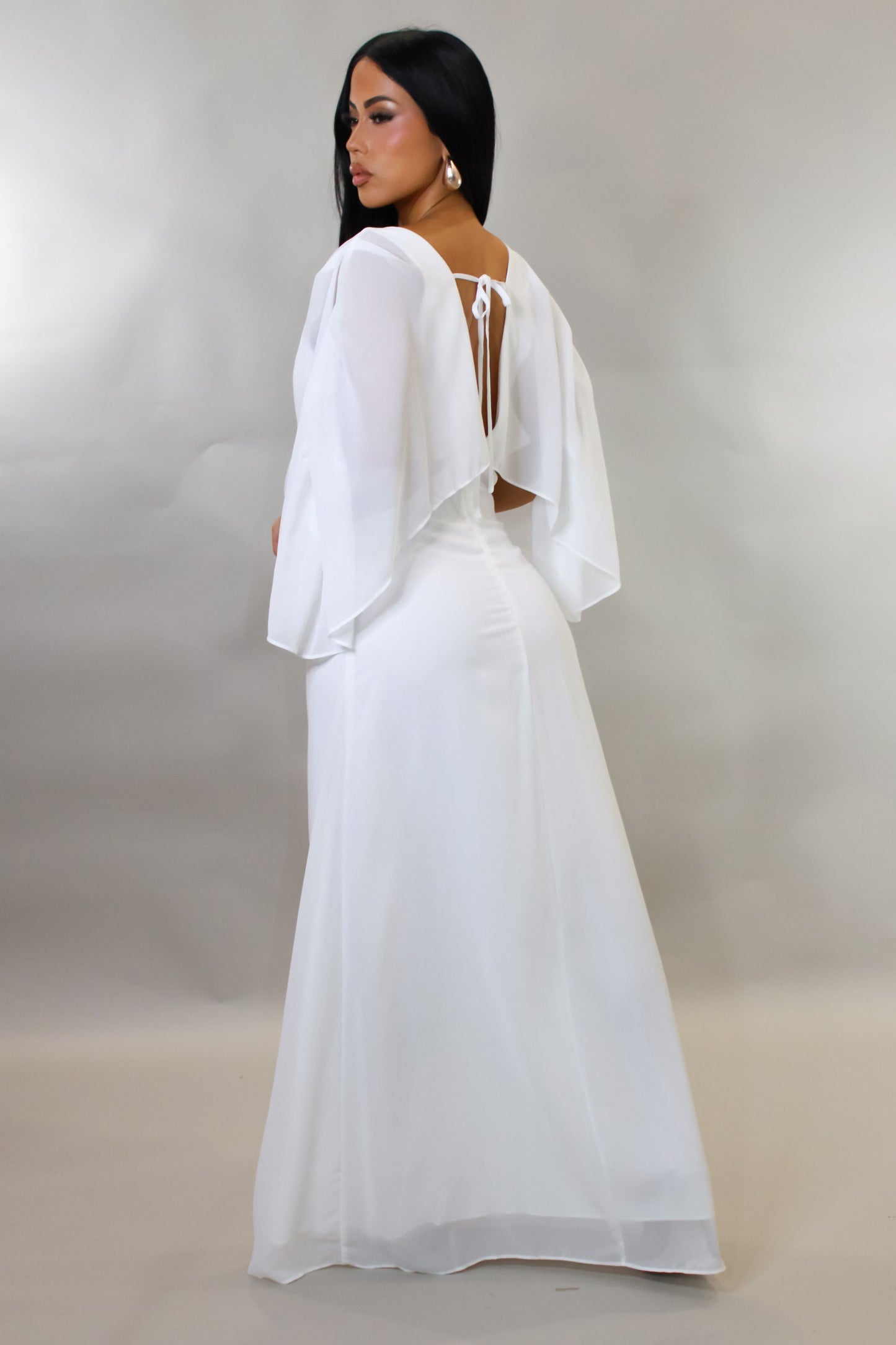 Goddess Glow Caftan Maxi Dress- White