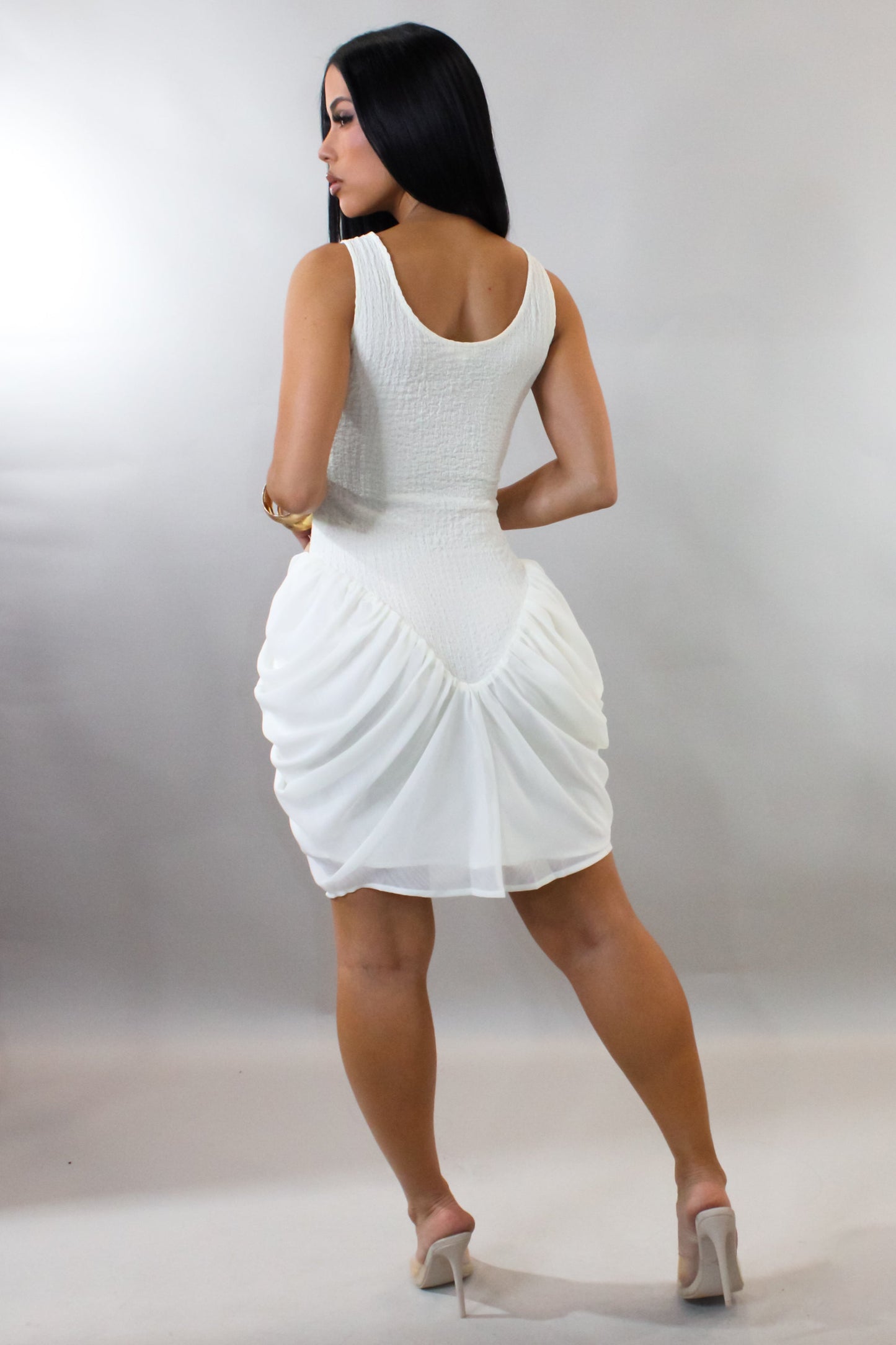 Never Let Go Mini Dress- White