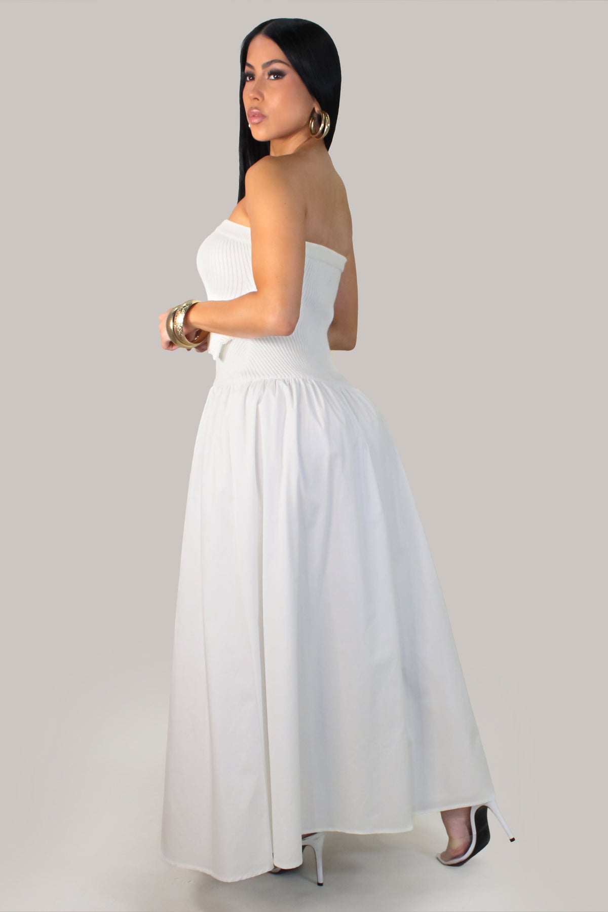 Classic Voyage Maxi Dress- White