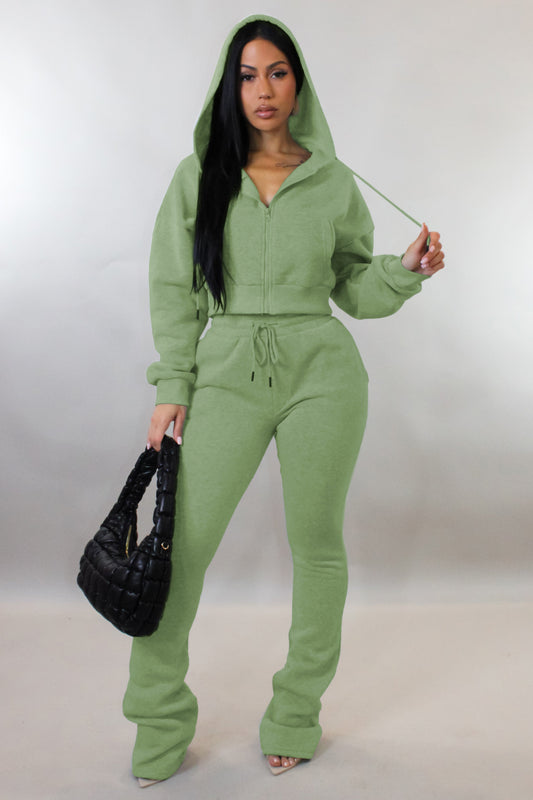 Winter Nights Jogger Set- Pistachio