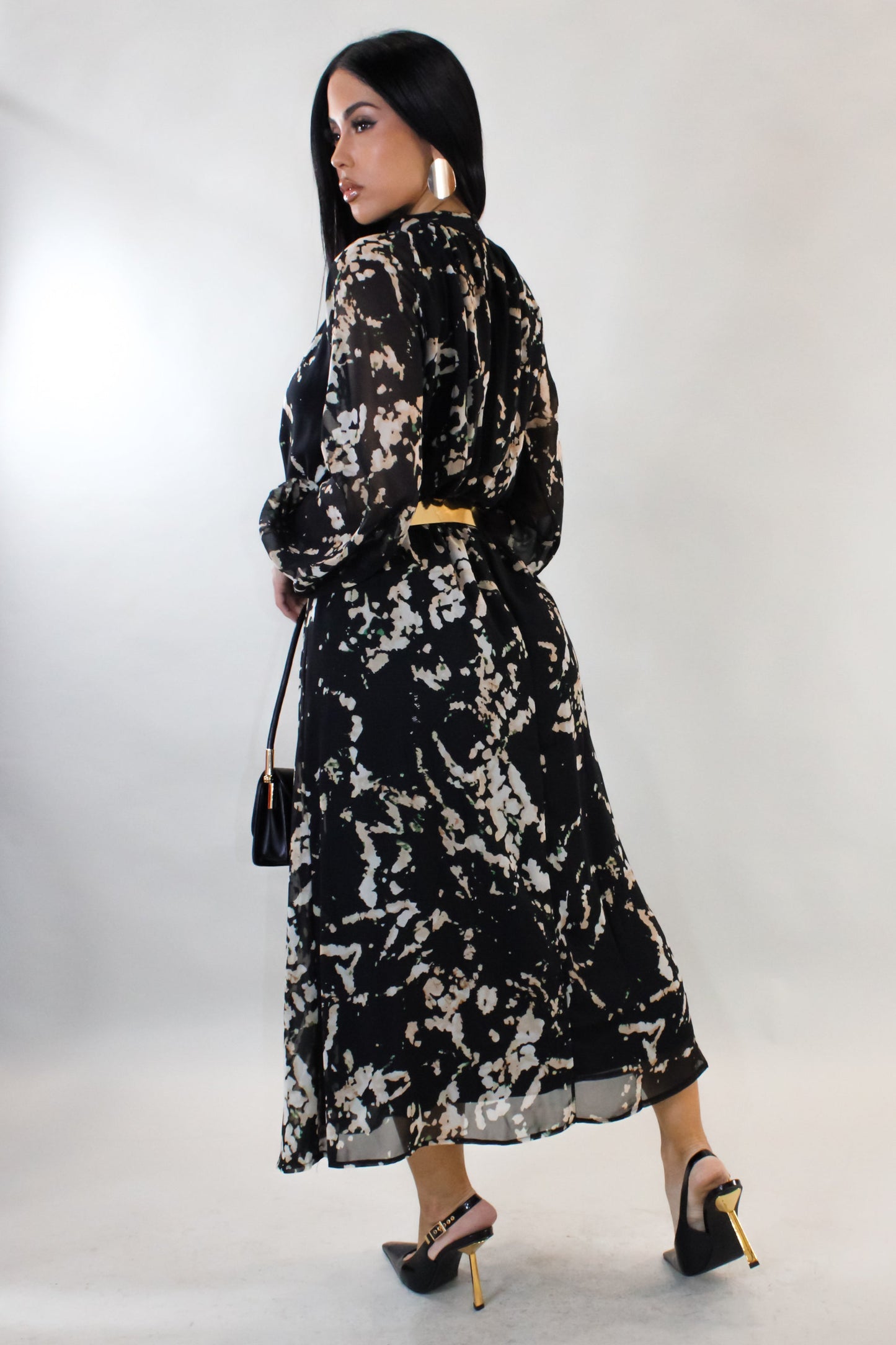 Destiny Midi Dress- Black