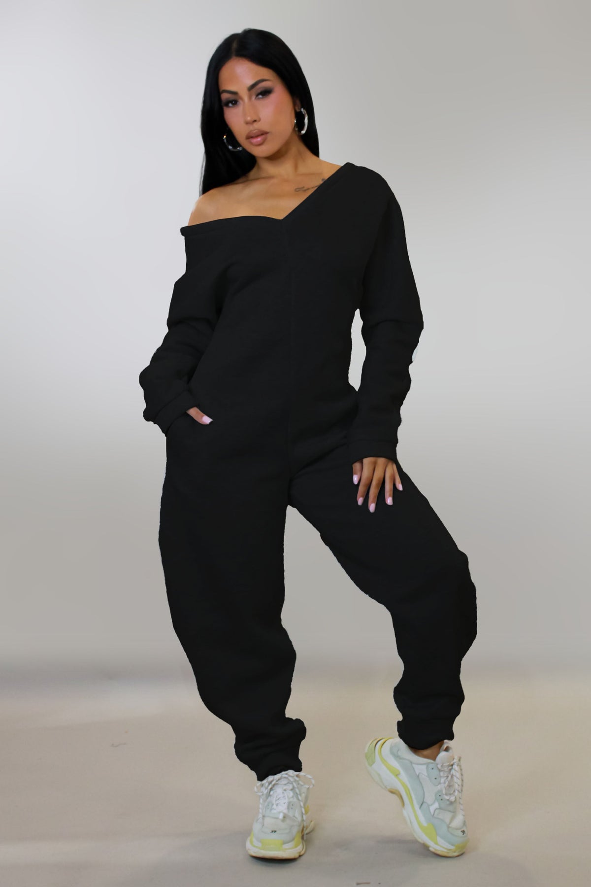 My Comfort Zone Lounge Jumpsuit- Black