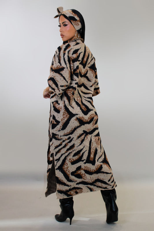 At the Crossroads Cardigan & Headband Set- Brown