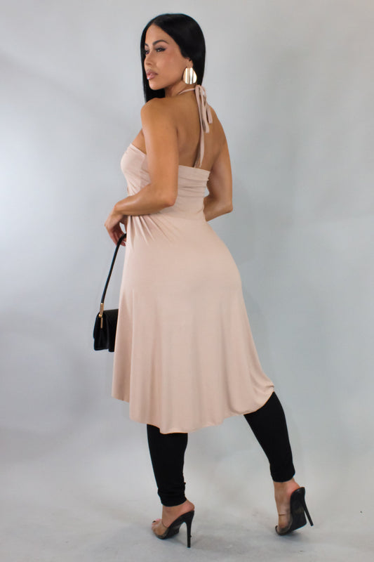 No Regrets Halter Top - Beige