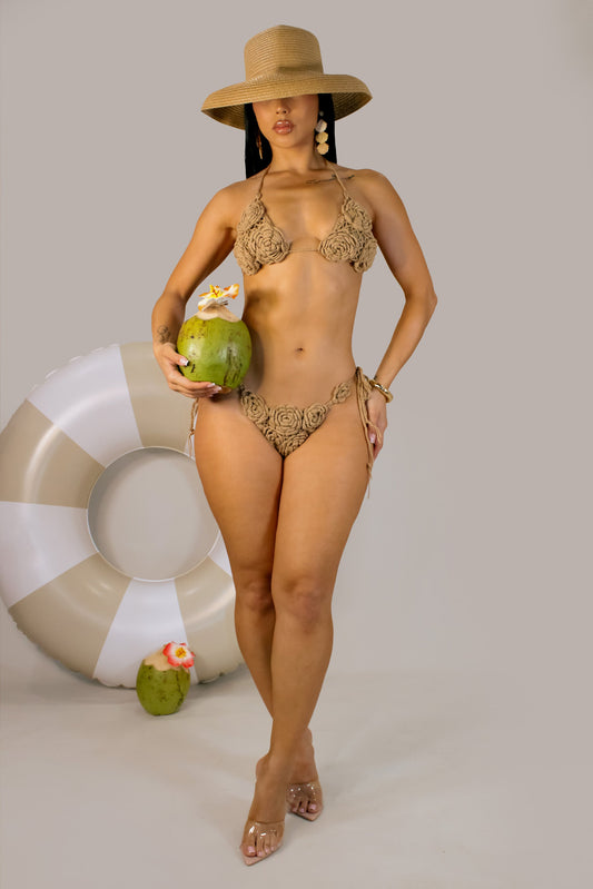 Party at Tulum Swim Set- Camel