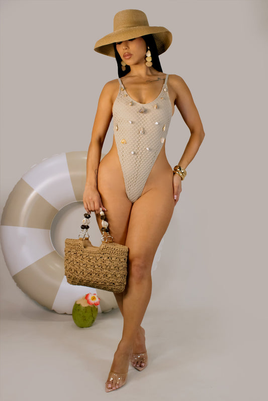 Shell Encounters One Piece Swimwear- Cream