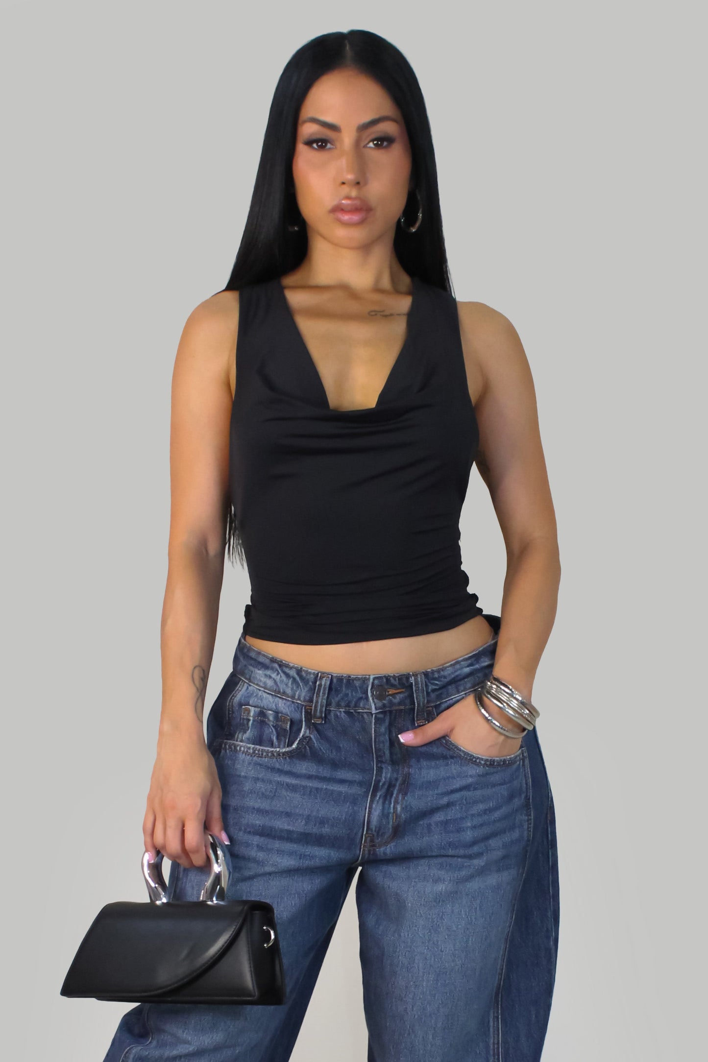 Get On My Chain Top- Black