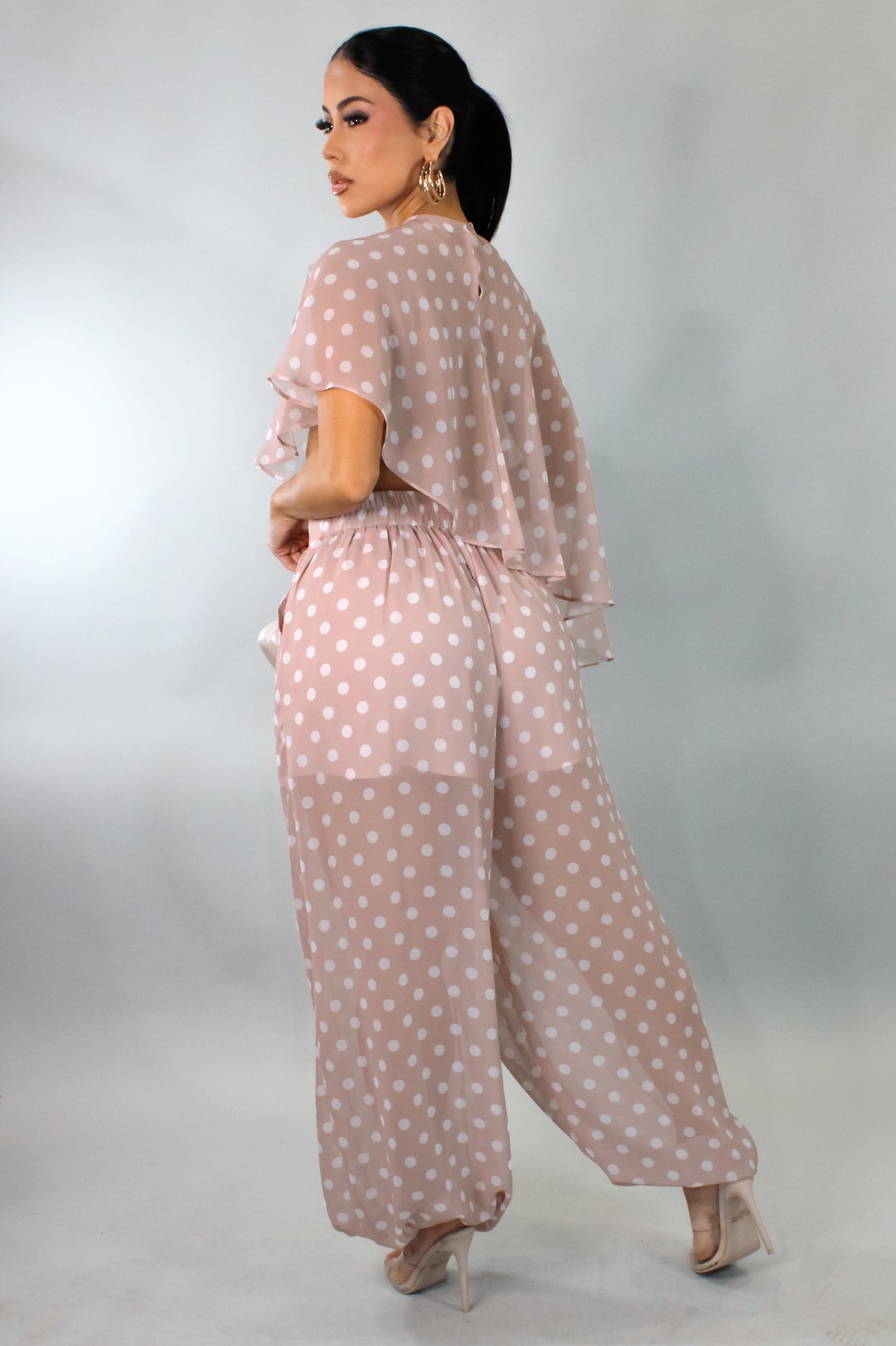 Sweet on You Polka Dot Pants Set- Pink/White