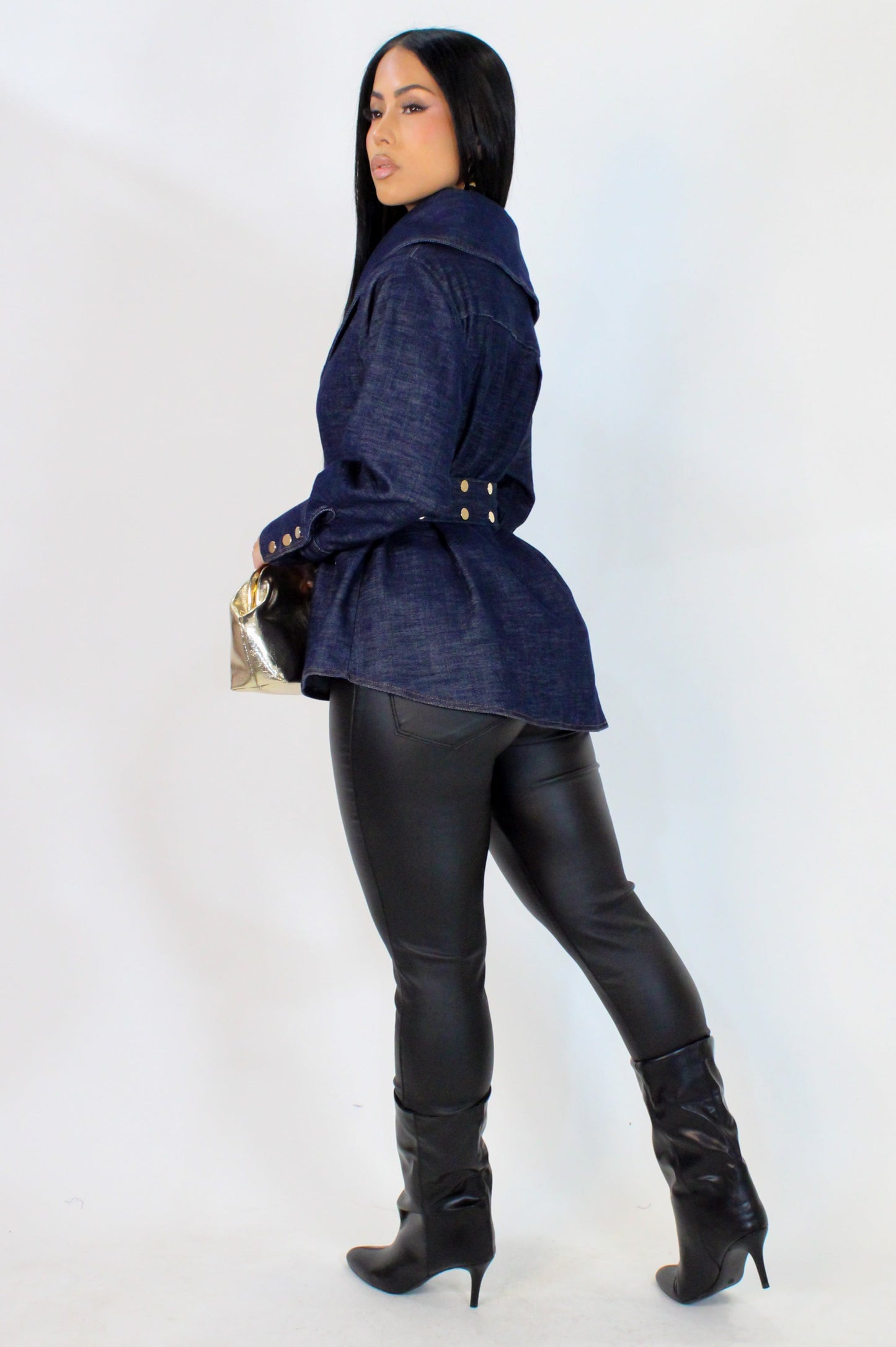 Juliet Belted Denim Top