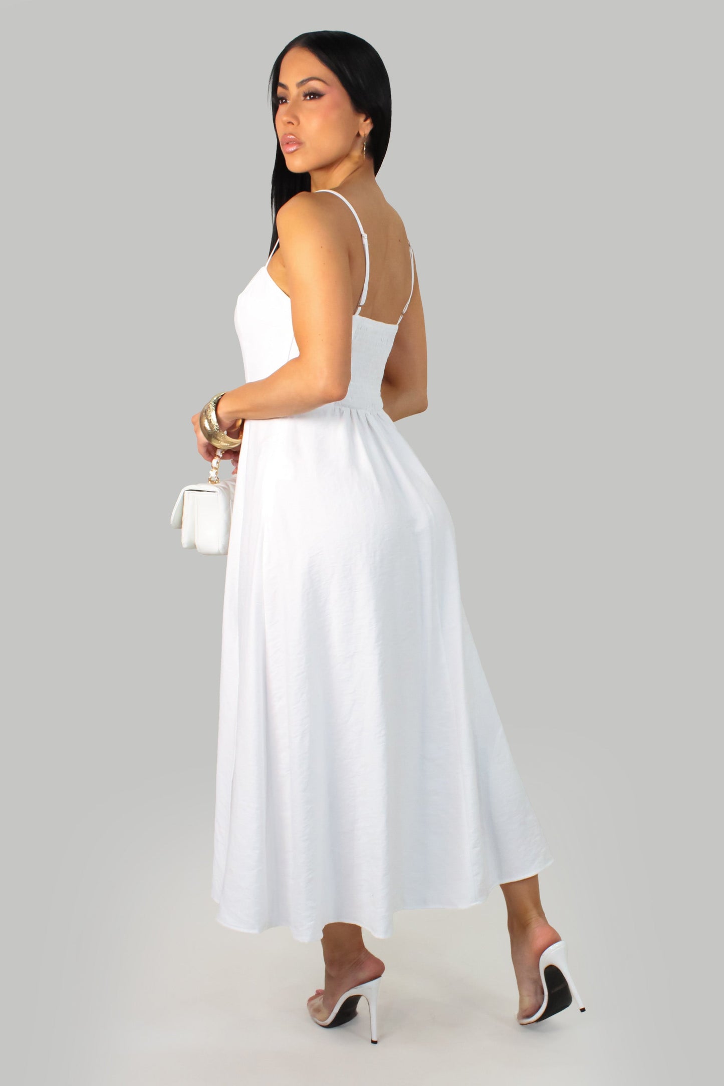 Veracruz Slit Dress- White