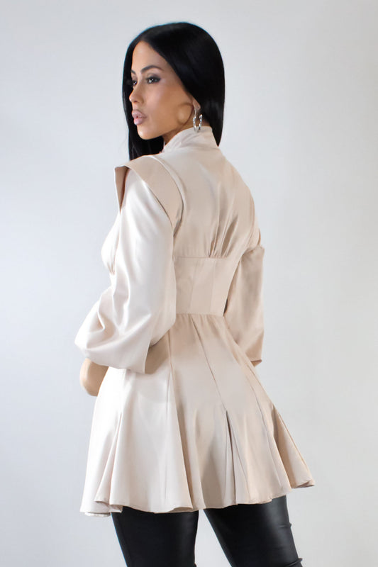 Buttoned Down Corset Top/Shirt Dress- Cream