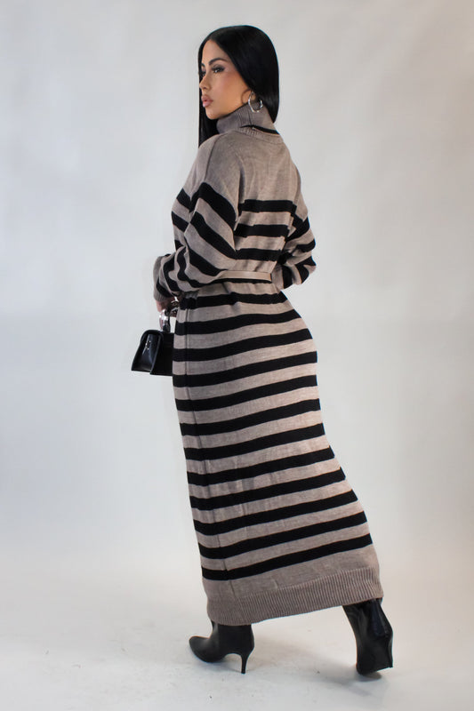 Cozy Up Wool Dress- Brown