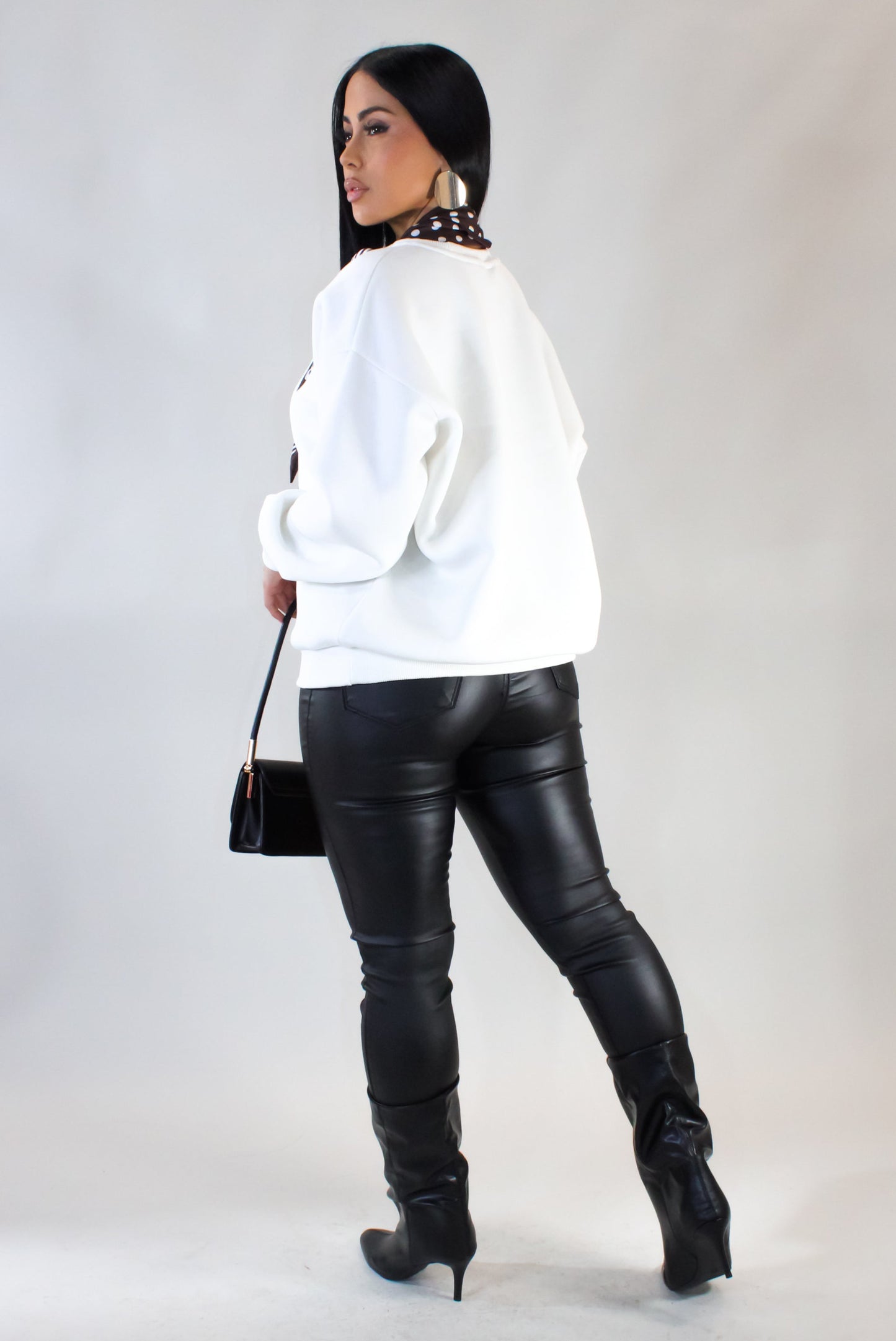 Cozy Up Sweater w/ Scarf- White