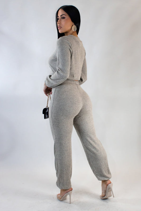 In Motion Pants Set- Cream