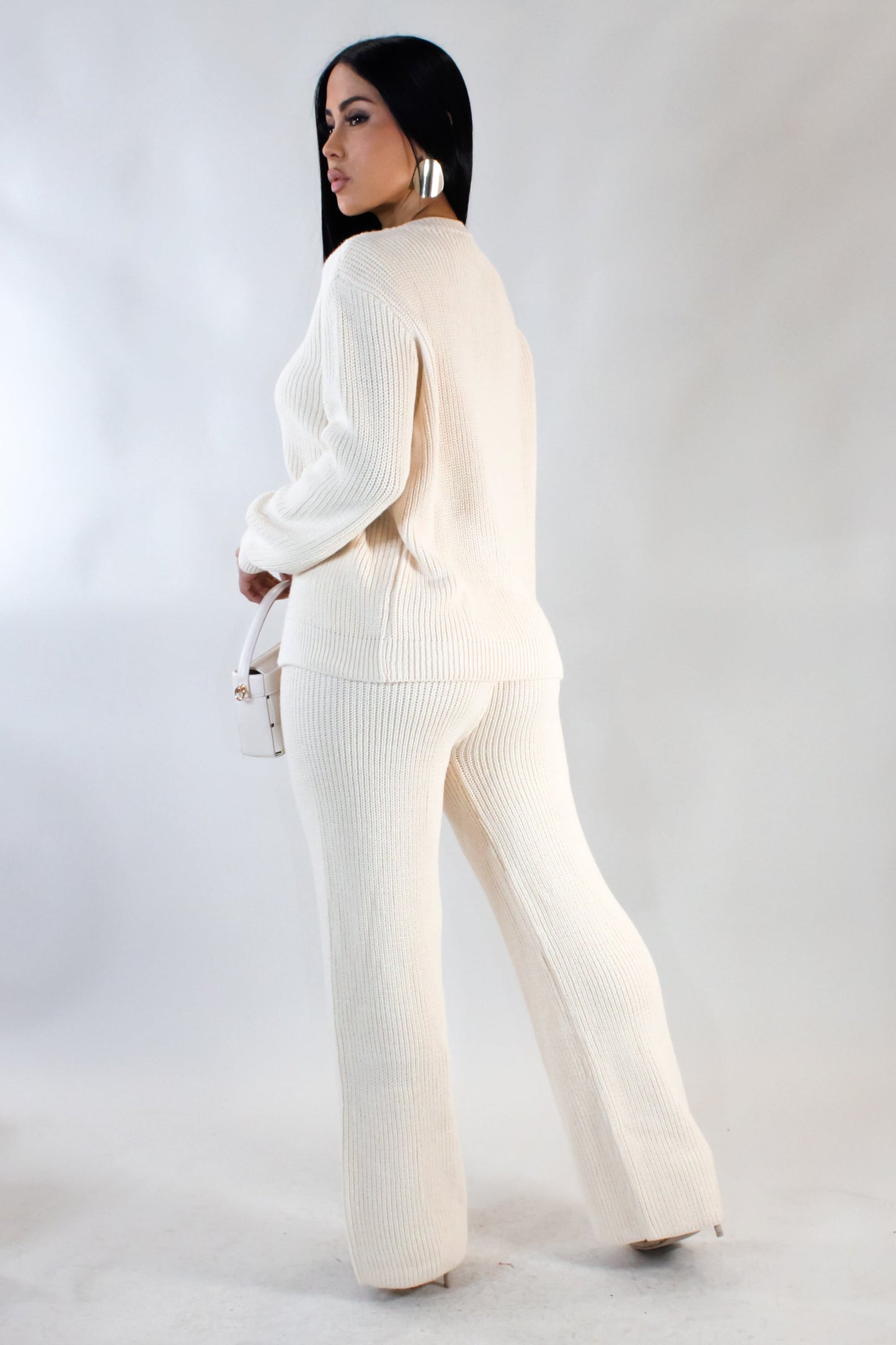 Let's Get Comfy Knit Pants Set- Beige