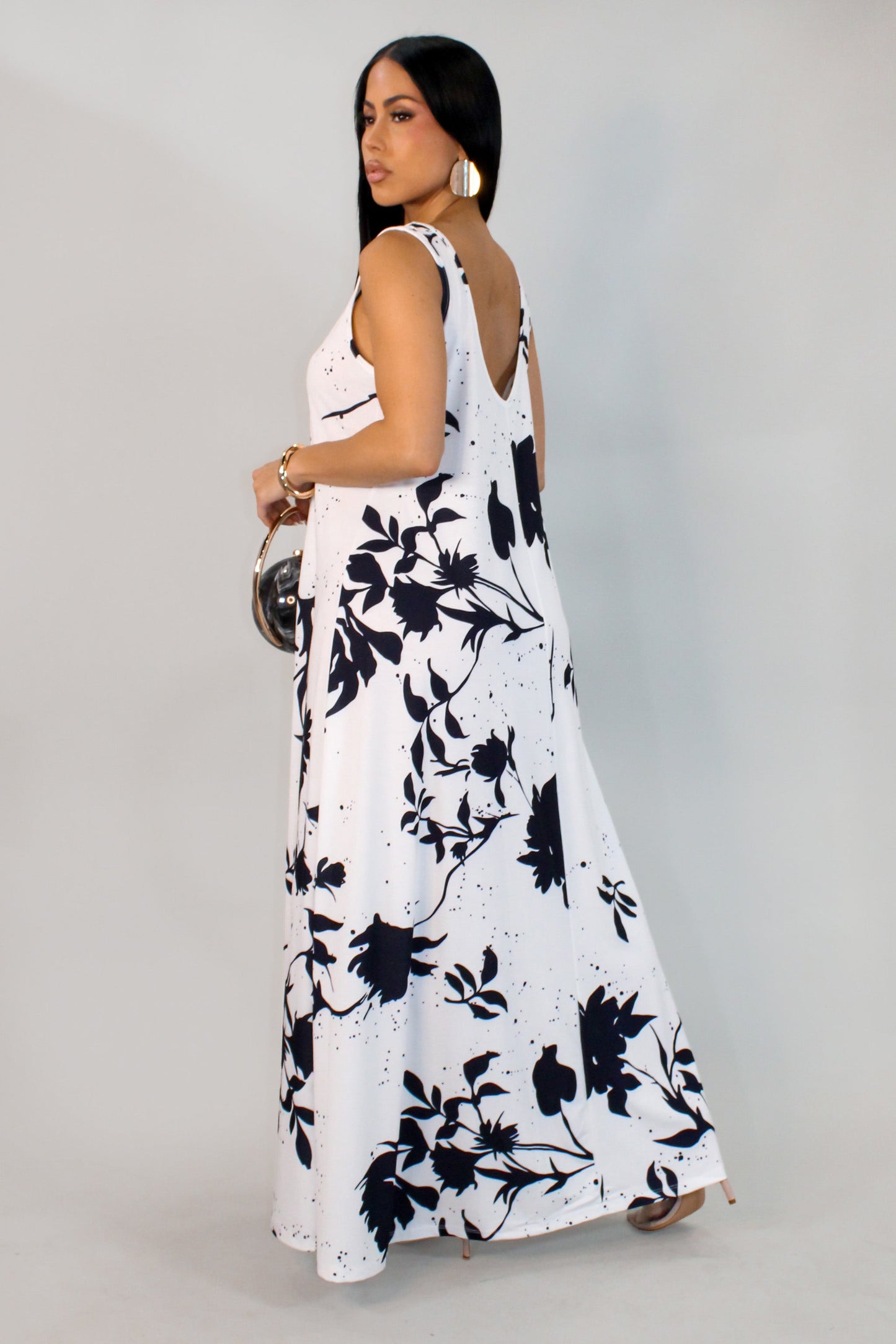 Dark Flower Modest Maxi Dress