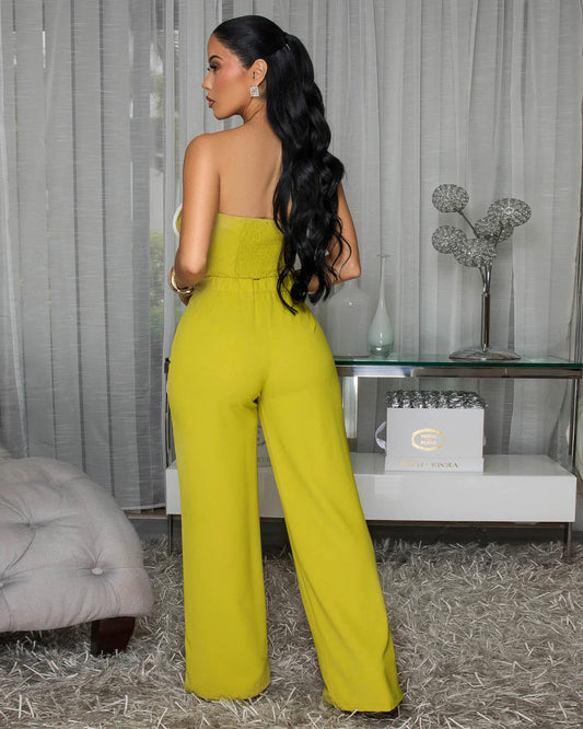 Flower Bloom Pants Set- Green