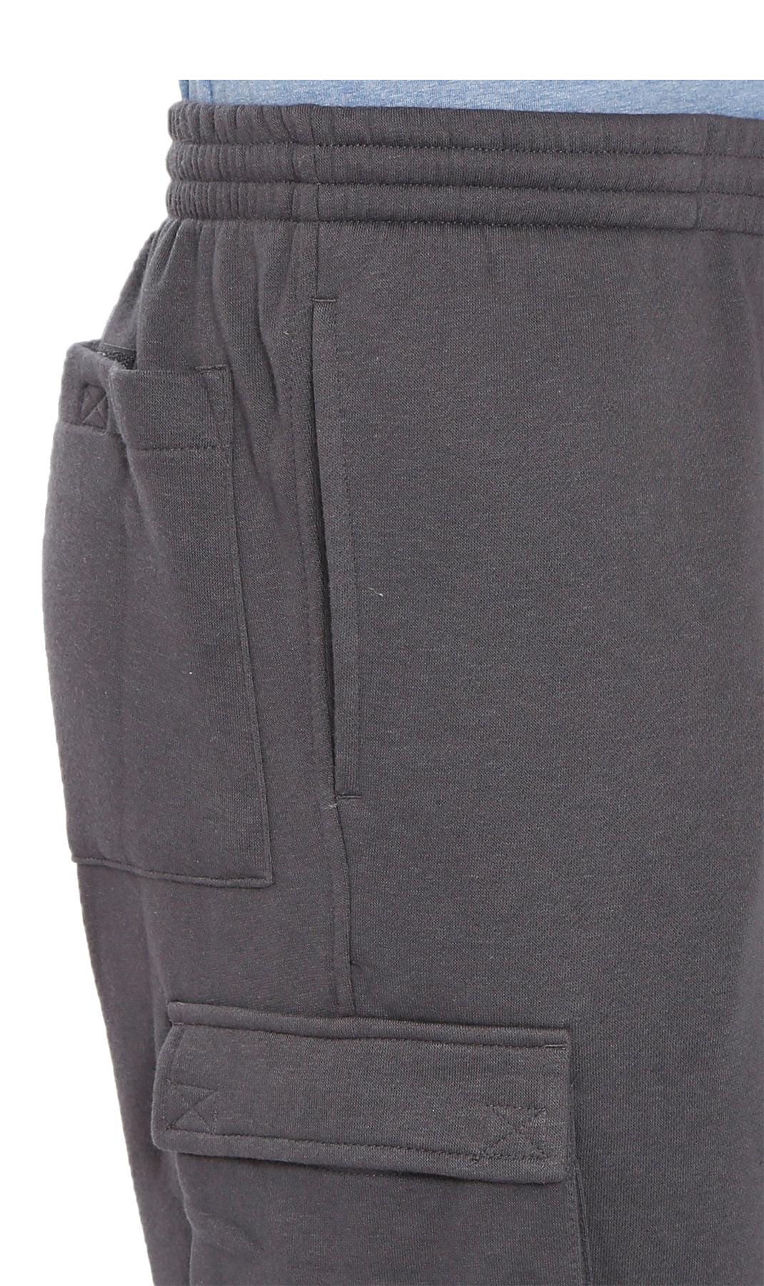 Calça Cargo Masculina de Moletom Escovado — De Vestir com Cordão Interno
