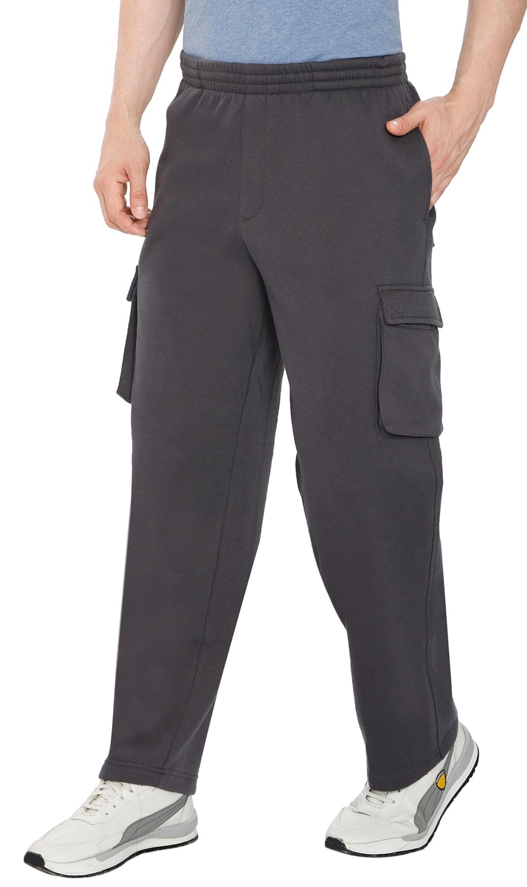 Calça Cargo Masculina de Moletom Escovado — De Vestir com Cordão Interno