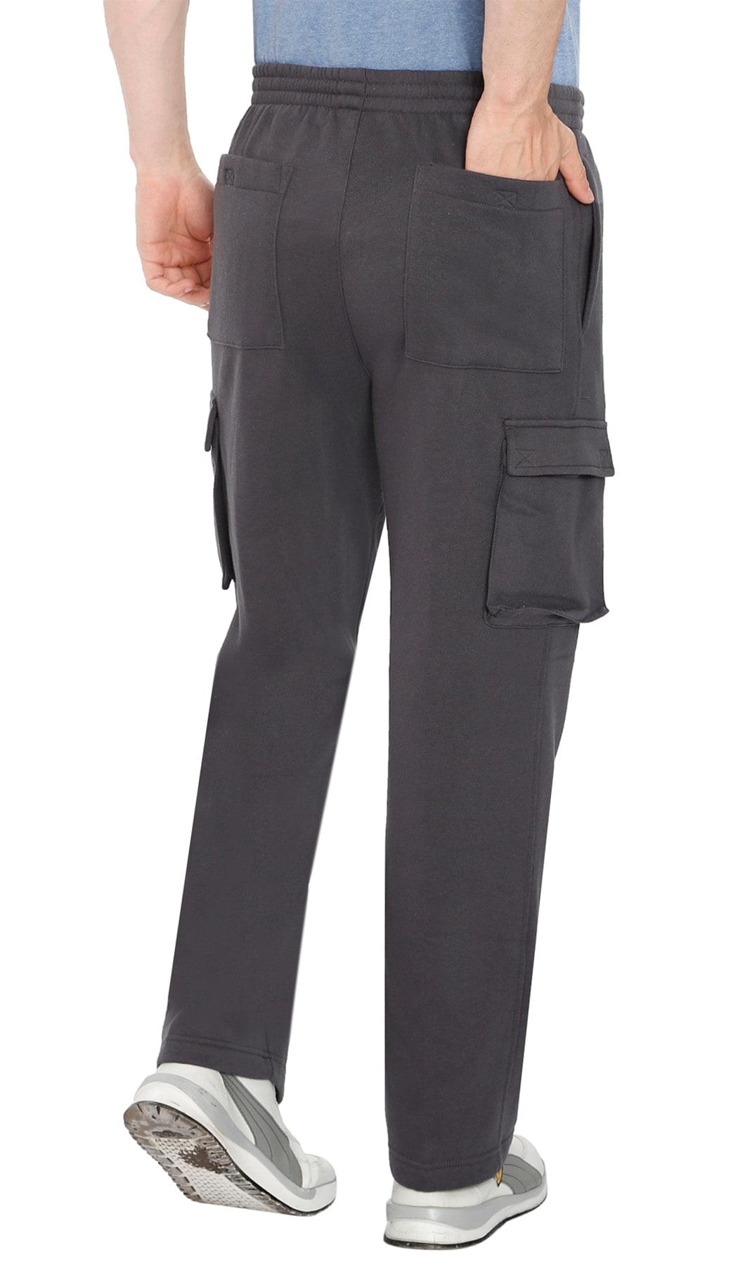 Calça Cargo Masculina de Moletom Escovado — De Vestir com Cordão Interno