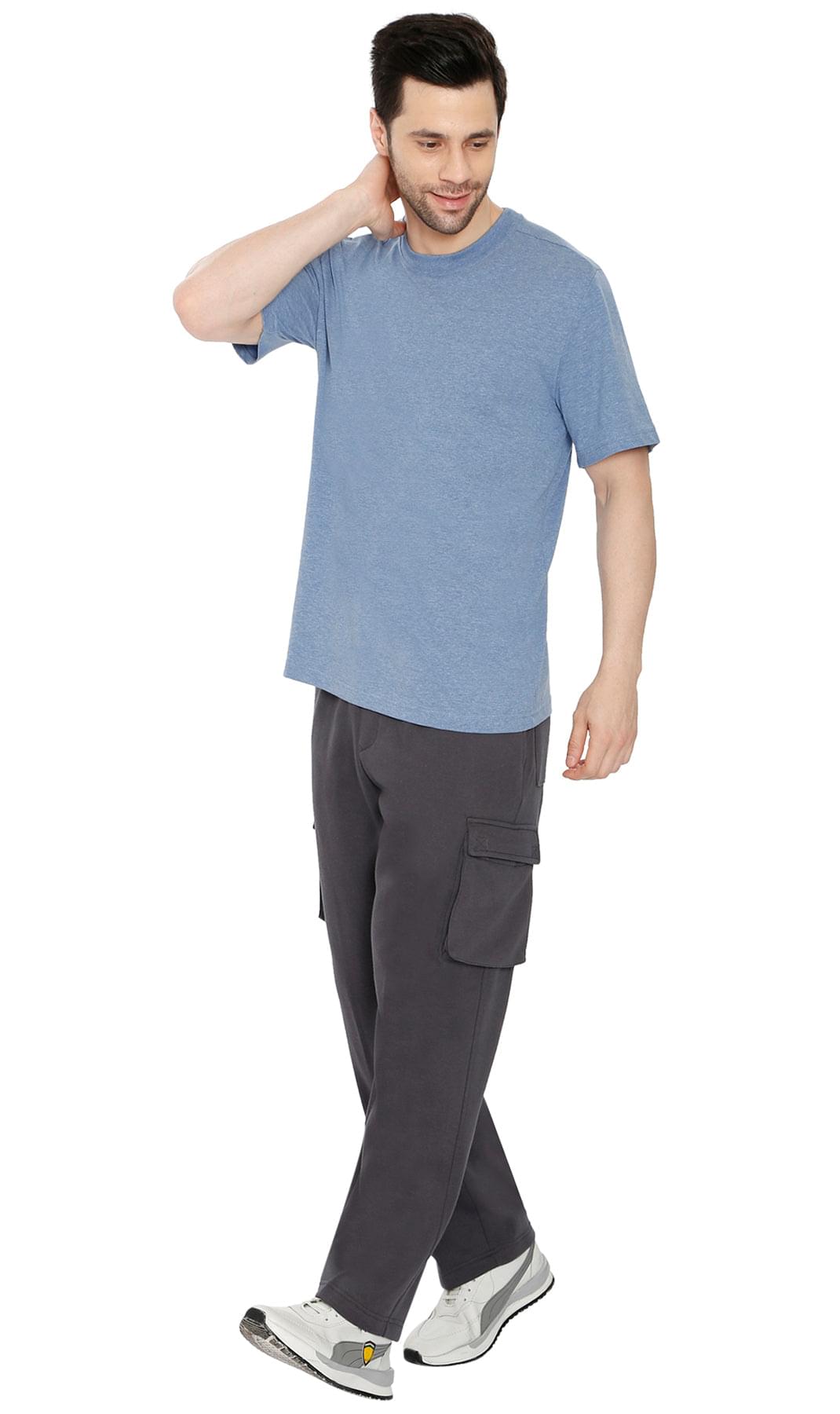 Calça Cargo Masculina de Moletom Escovado — De Vestir com Cordão Interno