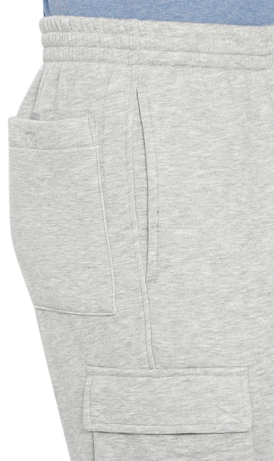 Calça Cargo Masculina de Moletom Escovado — De Vestir com Cordão Interno