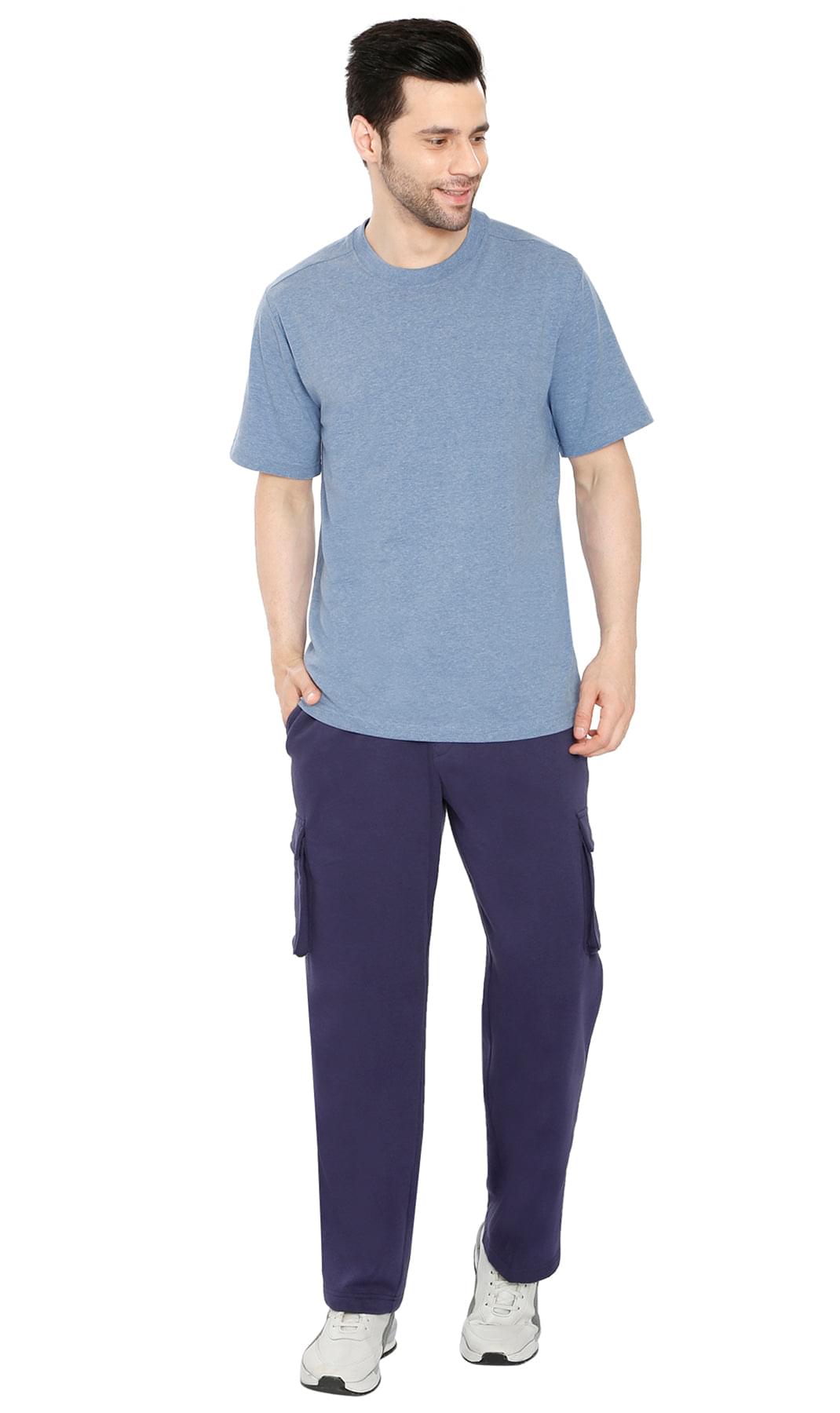 Calça Cargo Masculina de Moletom Escovado — De Vestir com Cordão Interno