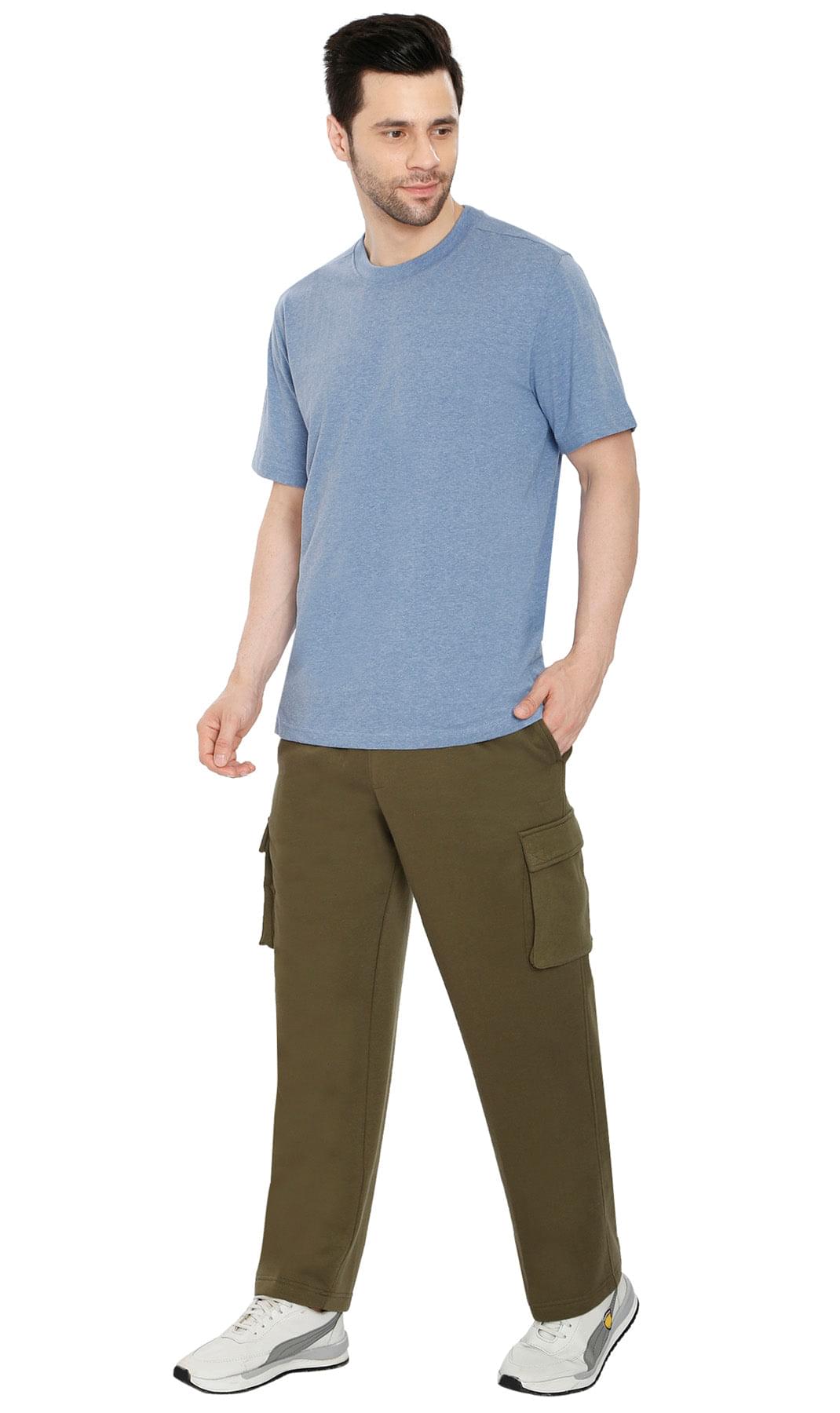Calça Cargo Masculina de Moletom Escovado — De Vestir com Cordão Interno
