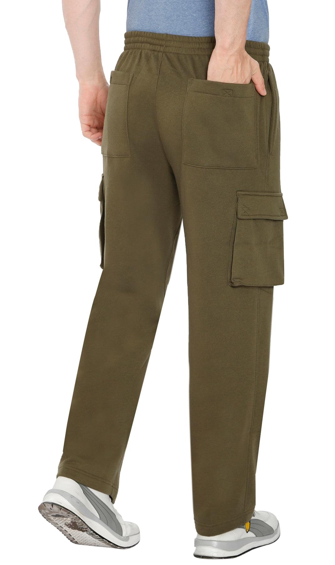 Calça Cargo Masculina de Moletom Escovado — De Vestir com Cordão Interno