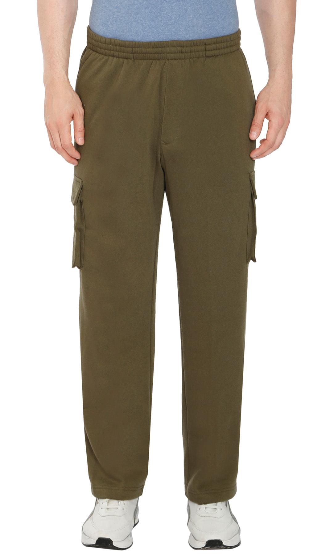 Calça Cargo Masculina de Moletom Escovado — De Vestir com Cordão Interno
