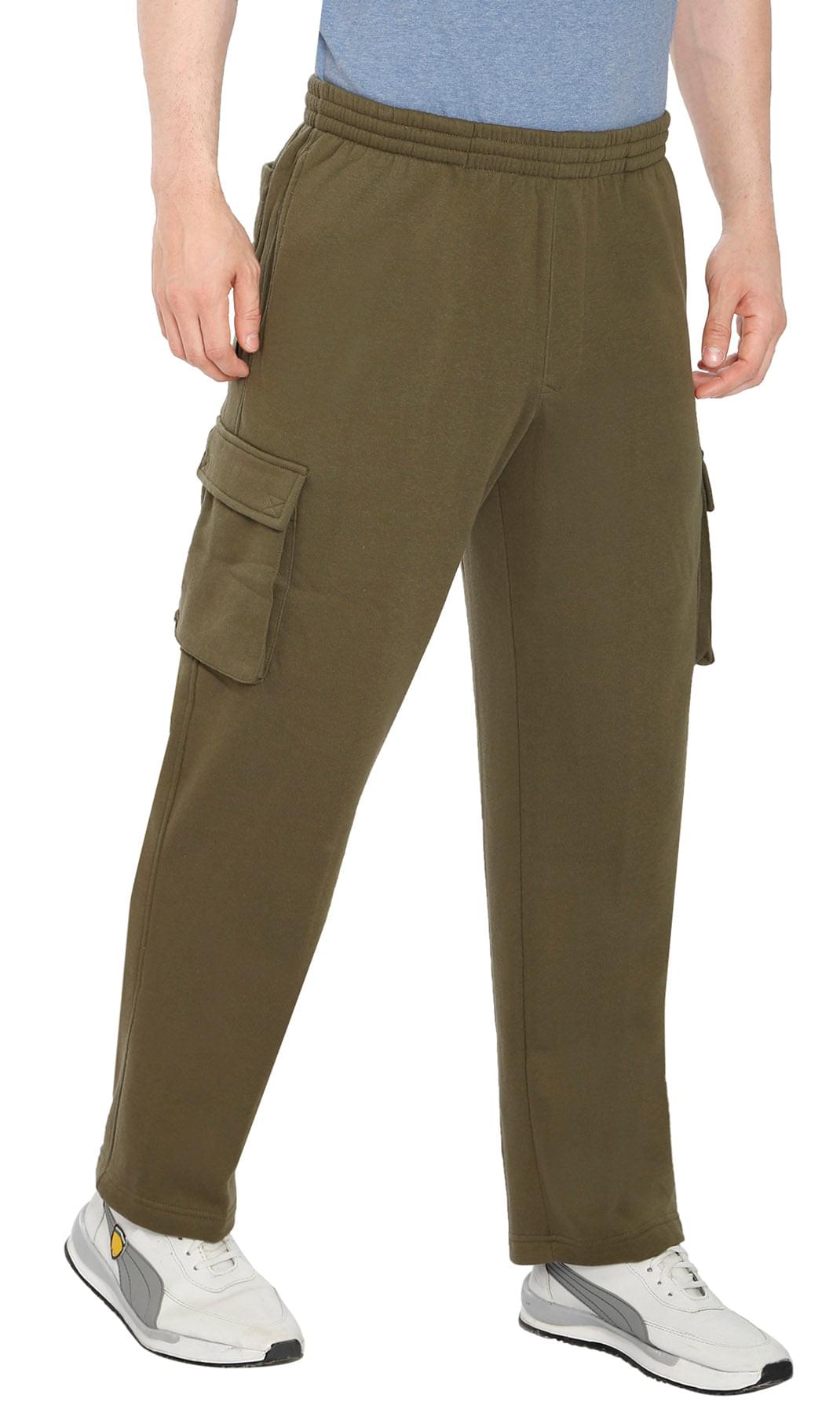 Calça Cargo Masculina de Moletom Escovado — De Vestir com Cordão Interno
