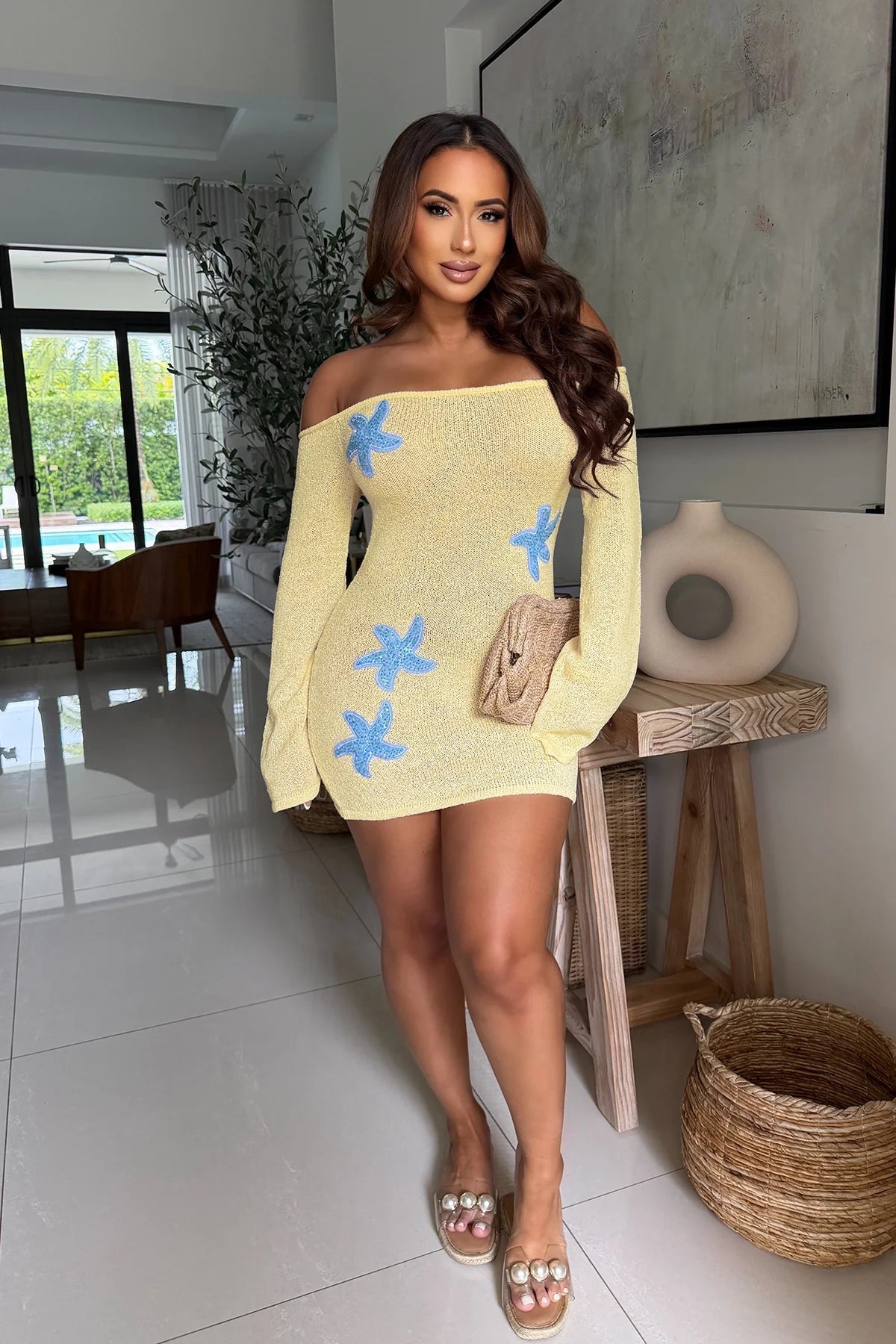 starfish dress Embroidered Starfish on Seas Mini Off Shoulder Dress/Swimwear Coverup – S&E  Retail Expo