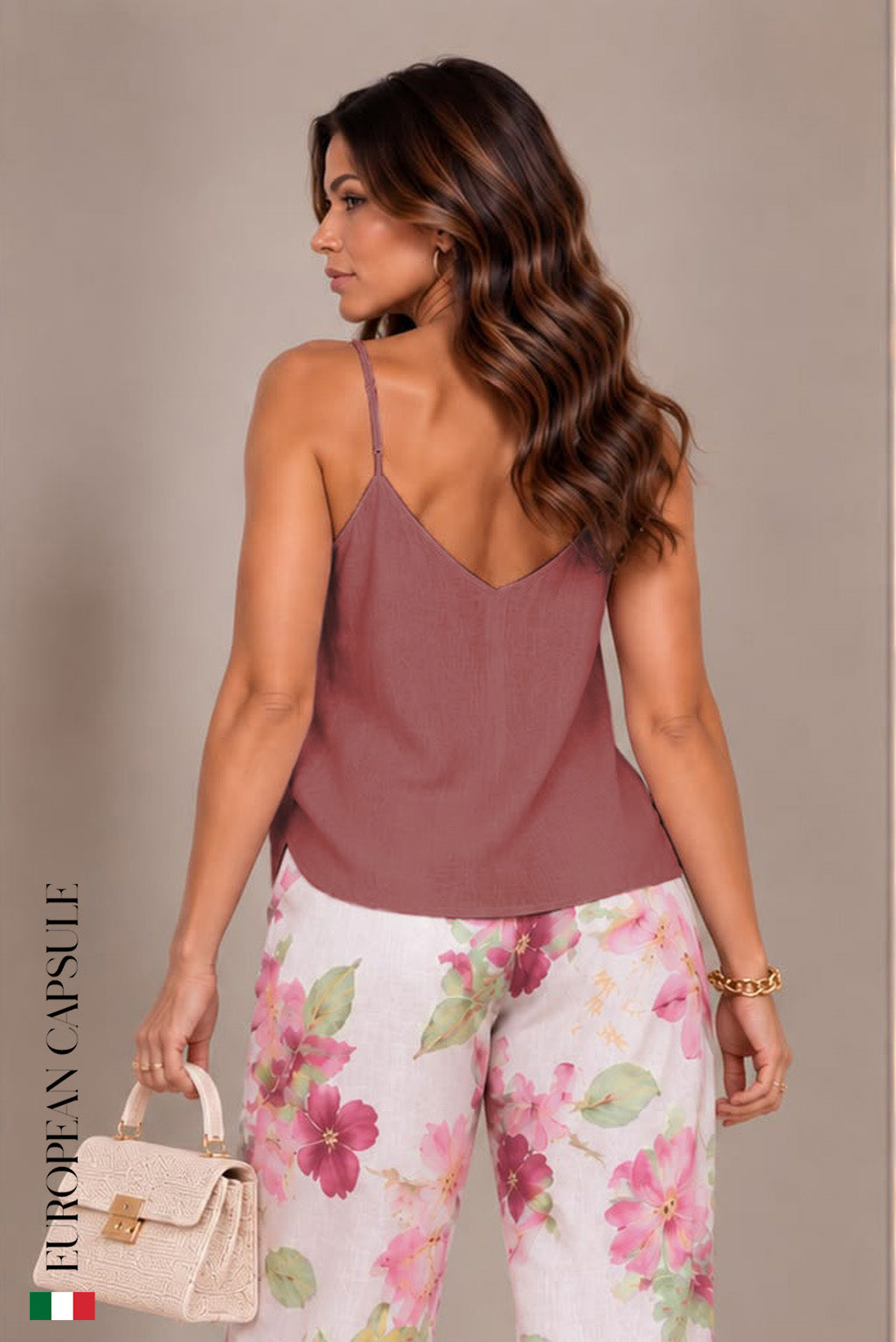 Italian Linen Monza top- Mauve