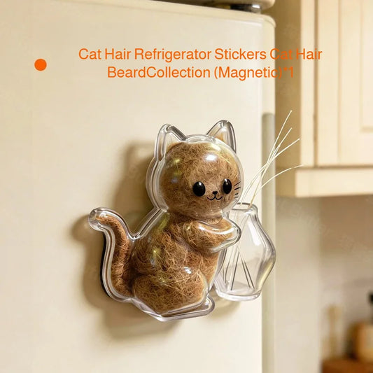 Fridge Magnet Cat Hair Keepsake Clear Storage Box Pet Fur Whiskers Memorial Cute Kitty Transparent Container Pet Lover Souvenir