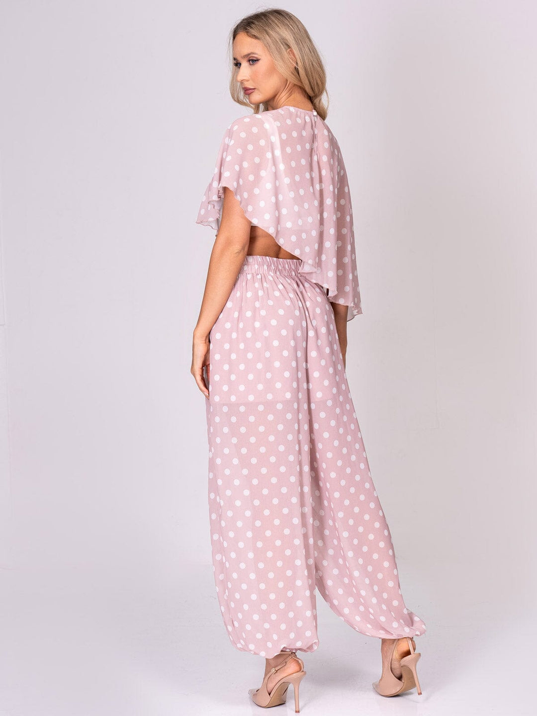 Sweet on You Polka Dot Pants Set- Pink/White
