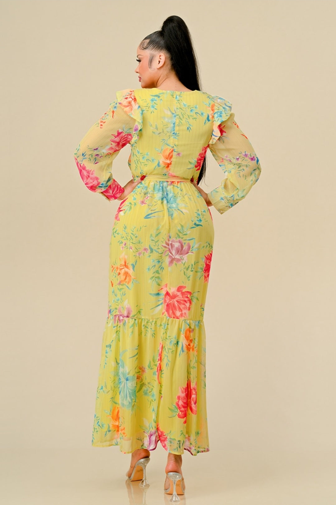 Yellow Floral Maxi Dress