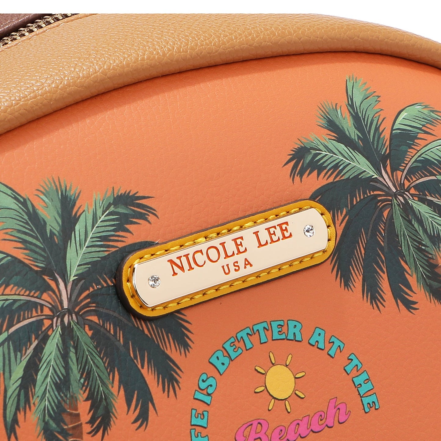 Authentic Nicole Lee "Sun and Sand" Large USB Fashion Backpack w/ Charging Port & Pouch